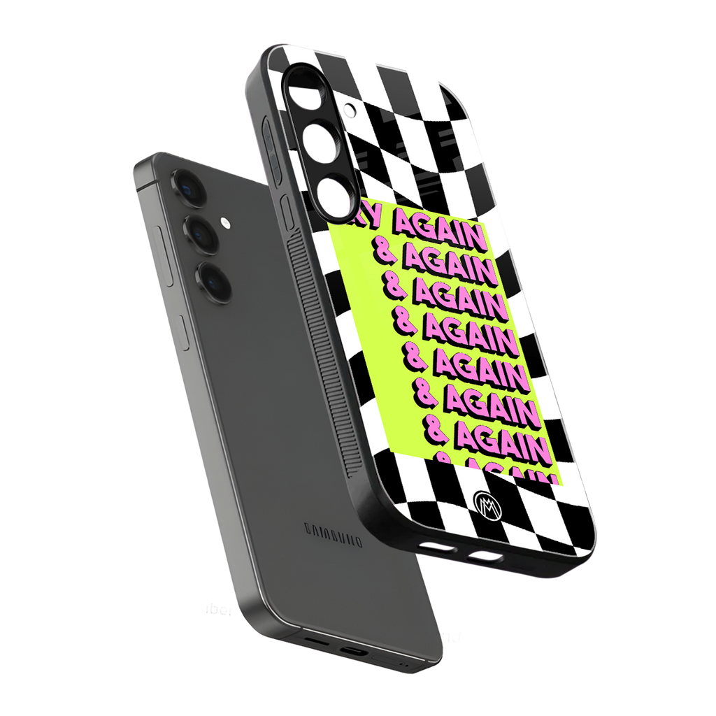 try again back phone cover | glass case for samsung galaxy s23 plus