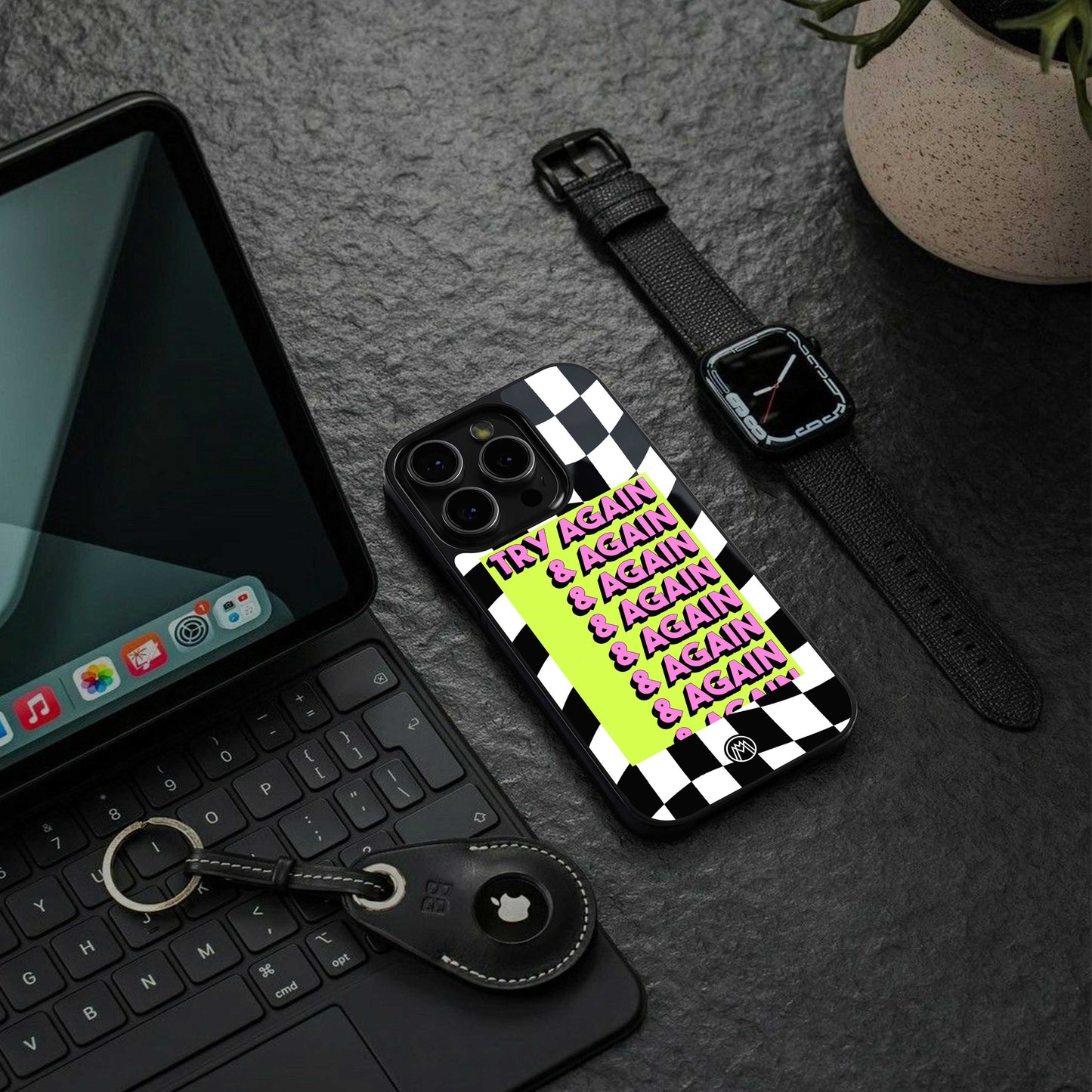 try again back phone cover | glass case for iphone 13 mini