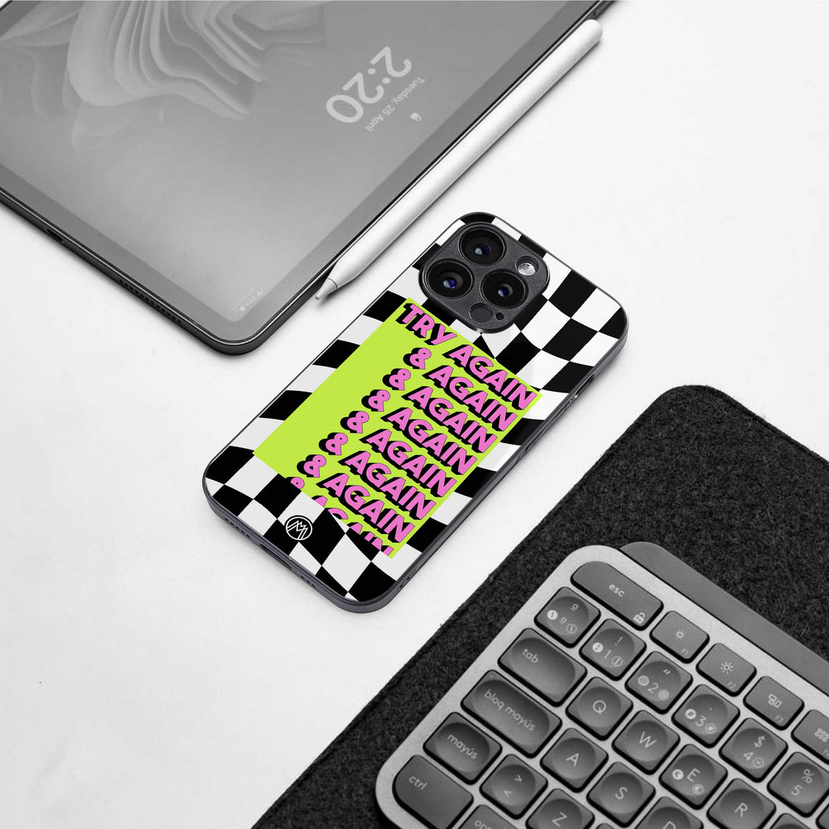 try again back phone cover | glass case for samsung galaxy s23 plus