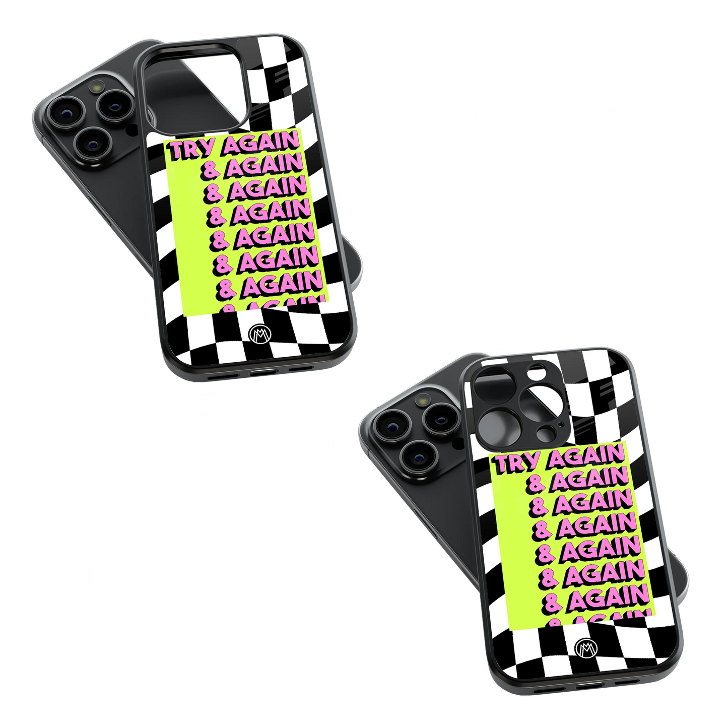 Trendy Glass Back Mobile Case for iPhone, Samsung, Redmi, OnePlus, Google Pixel, Motorola