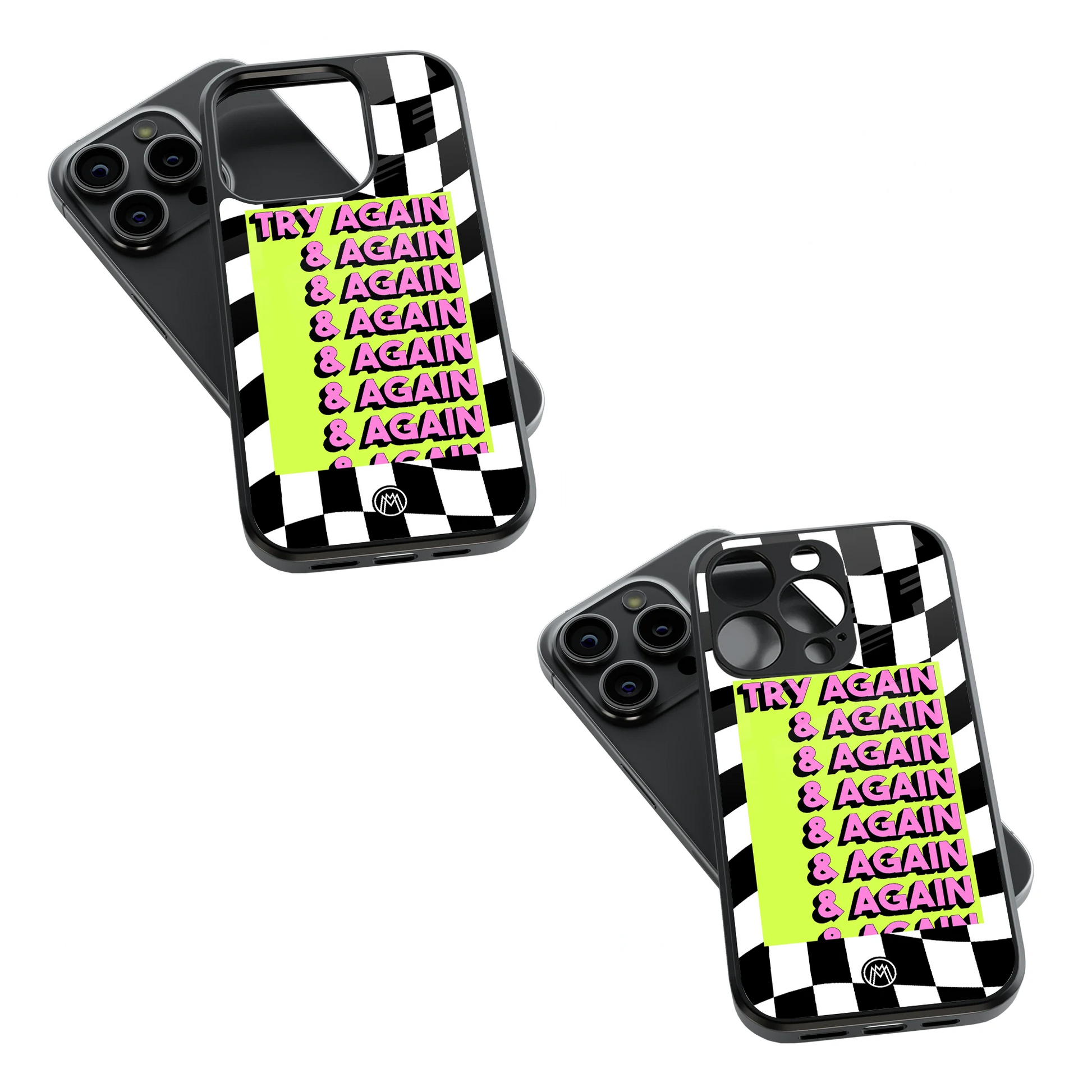 Trendy Glass Back Mobile Case for iPhone, Samsung, Redmi, OnePlus, Google Pixel, Motorola