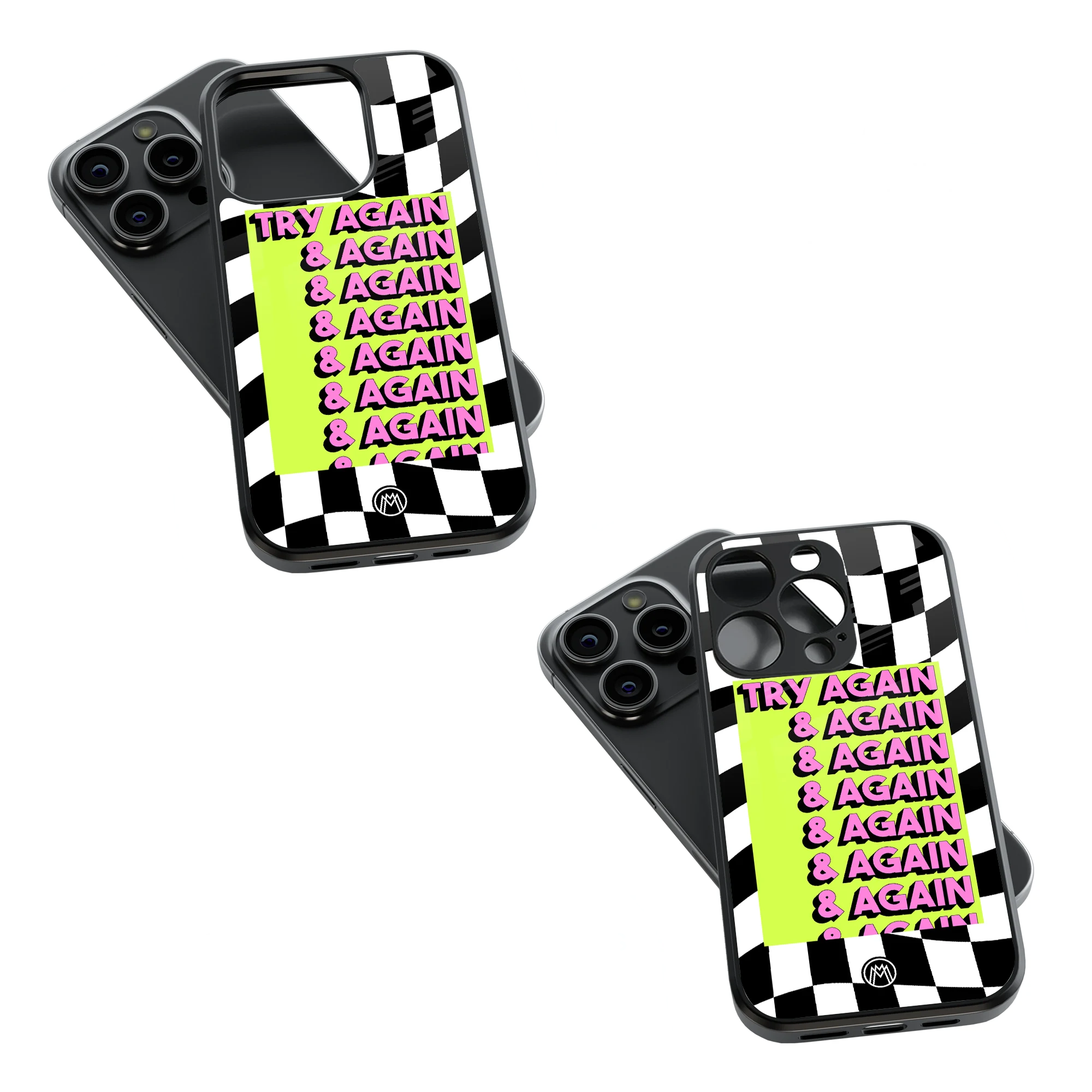 Trendy Glass Back Mobile Case for iPhone, Samsung, Redmi, OnePlus, Google Pixel, Motorola