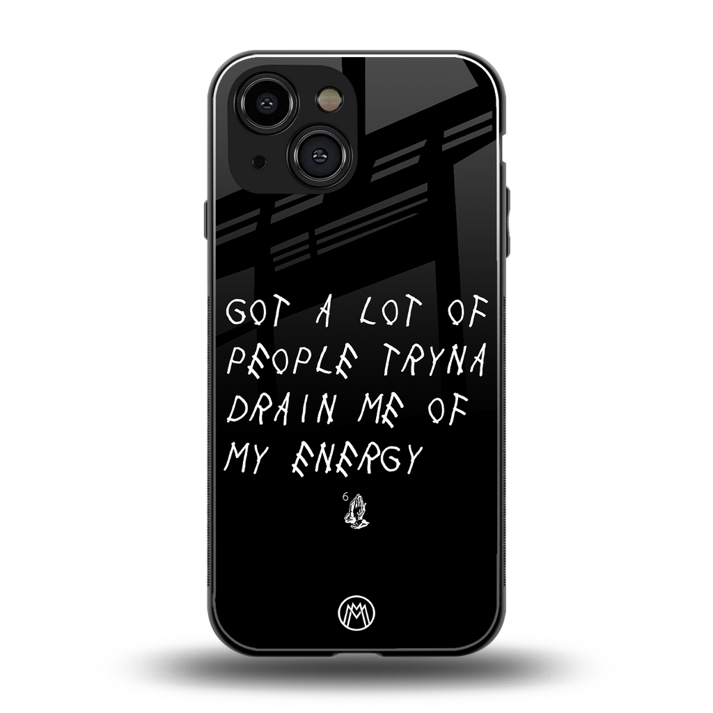 tryna drain my energy back phone cover | glass case for iphone 13 mini