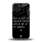 tryna drain my energy back phone cover | glass case for iphone 13 mini