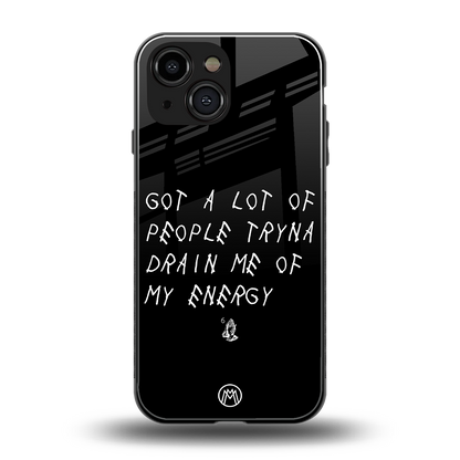 tryna drain my energy back phone cover | glass case for iphone 13 mini