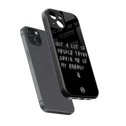 tryna drain my energy back phone cover | glass case for iphone 13 mini