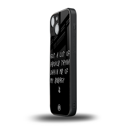 tryna drain my energy back phone cover | glass case for iphone 13 mini