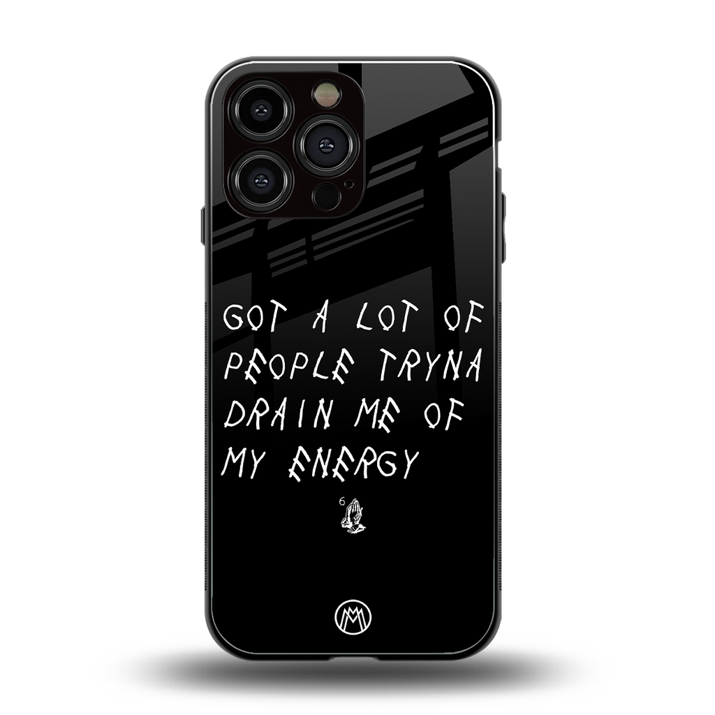 tryna drain my energy back phone cover | glass case for iphone 13 pro max