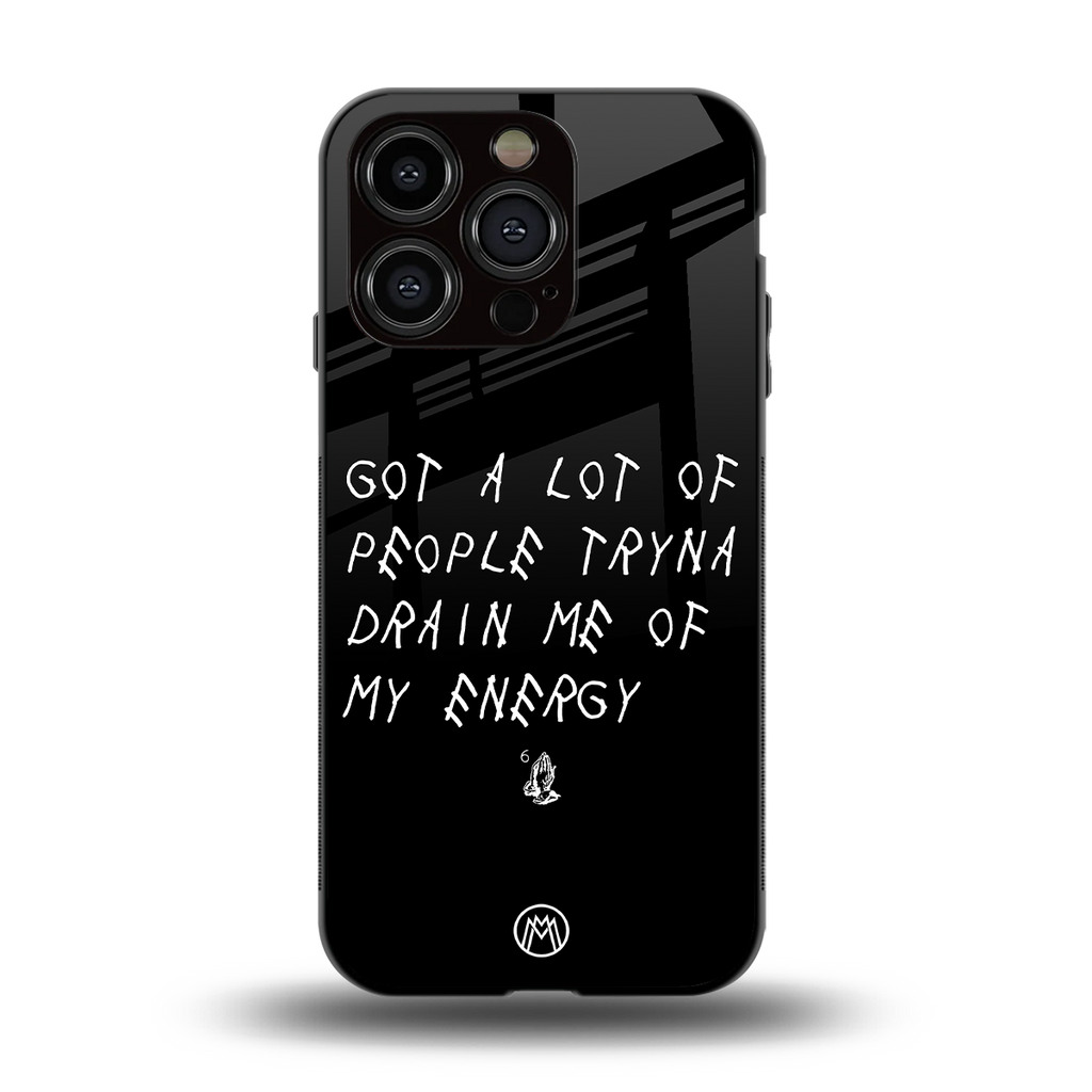 tryna drain my energy back phone cover | glass case for iphone 13 pro