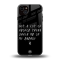 tryna drain my energy back phone cover | glass case for iphone 14 plus