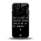 tryna drain my energy back phone cover | glass case for iphone 14 plus