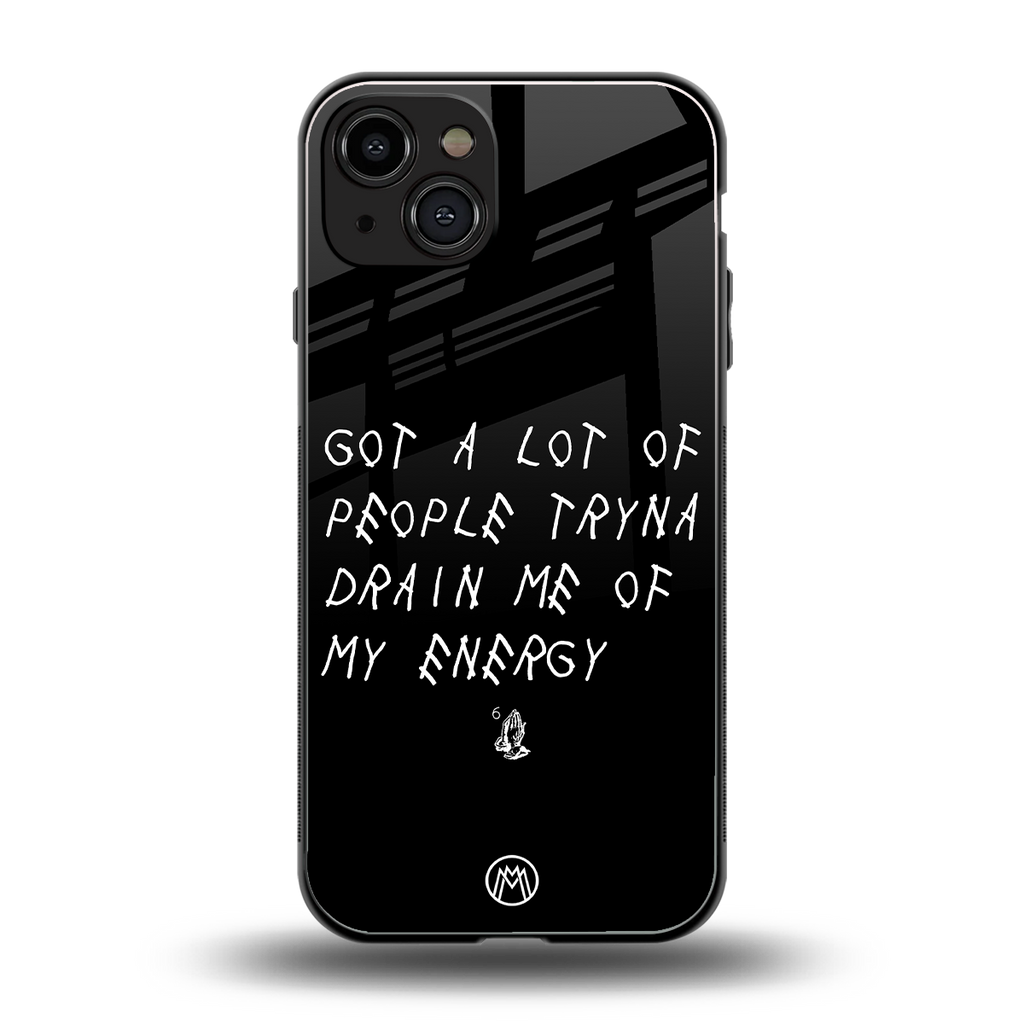 tryna drain my energy back phone cover | glass case for iphone 14