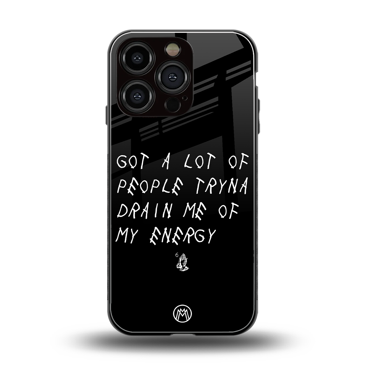 tryna drain my energy back phone cover | glass case for iphone 16 pro