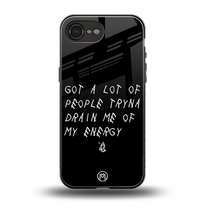 tryna drain my energy back phone cover | glass case for iphone 16e