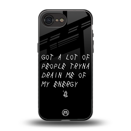 tryna drain my energy back phone cover | glass case for iphone 16e