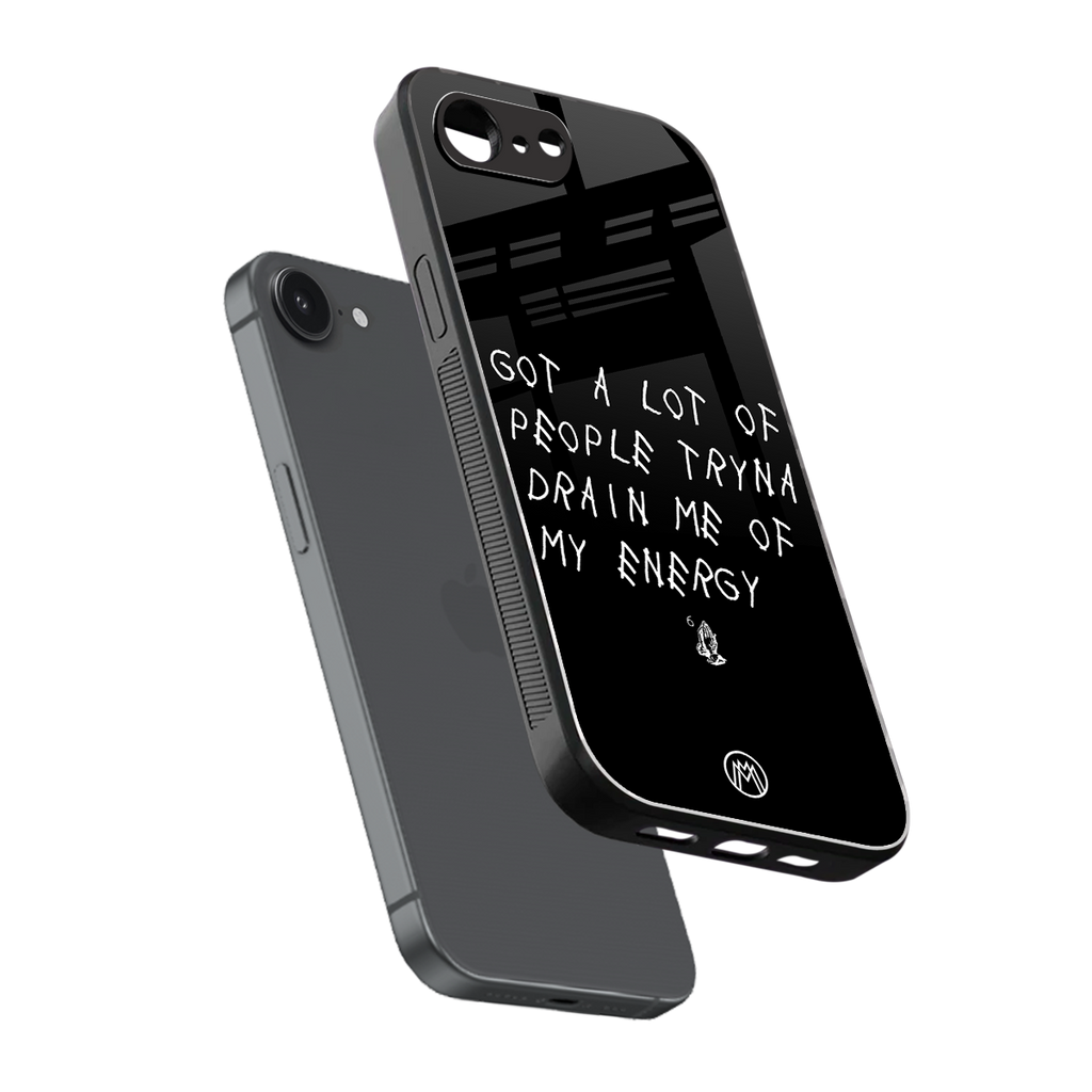 tryna drain my energy back phone cover | glass case for iphone 16e