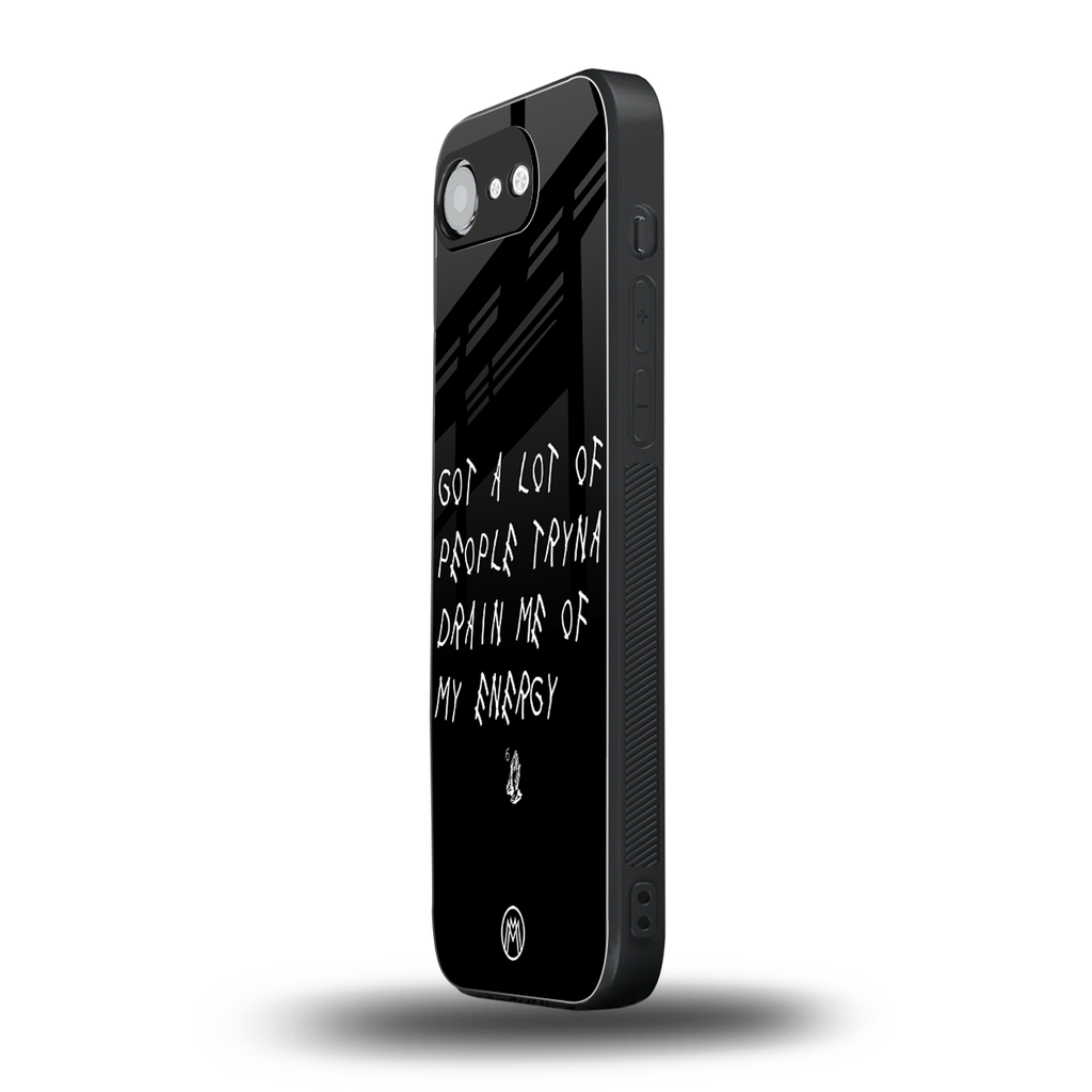 tryna drain my energy back phone cover | glass case for iphone 16e