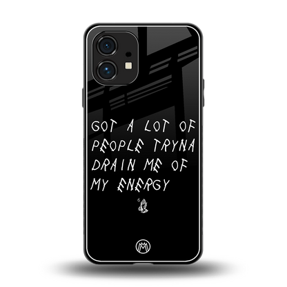 tryna drain my energy back phone cover | glass case for nothing phone 1