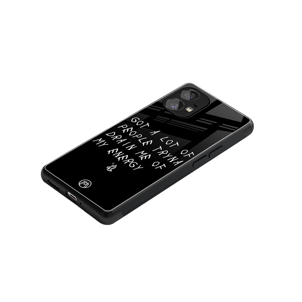 tryna drain my energy back phone cover | glass case for nothing phone 1