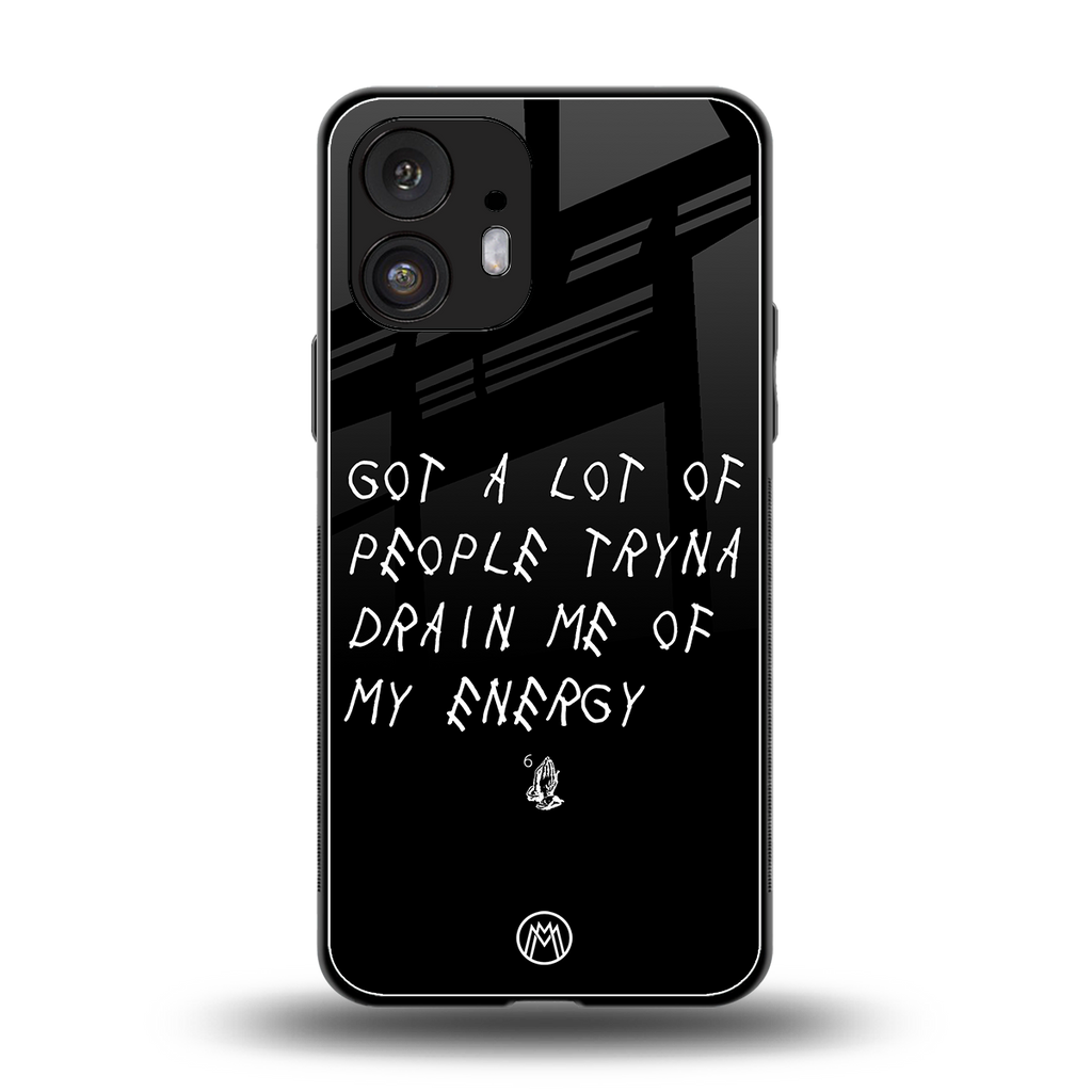 tryna drain my energy back phone cover | glass case for nothing phone 2