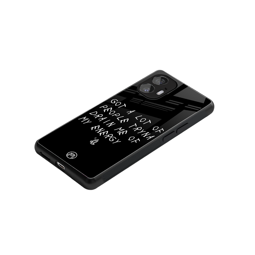 tryna drain my energy back phone cover | glass case for nothing phone 2