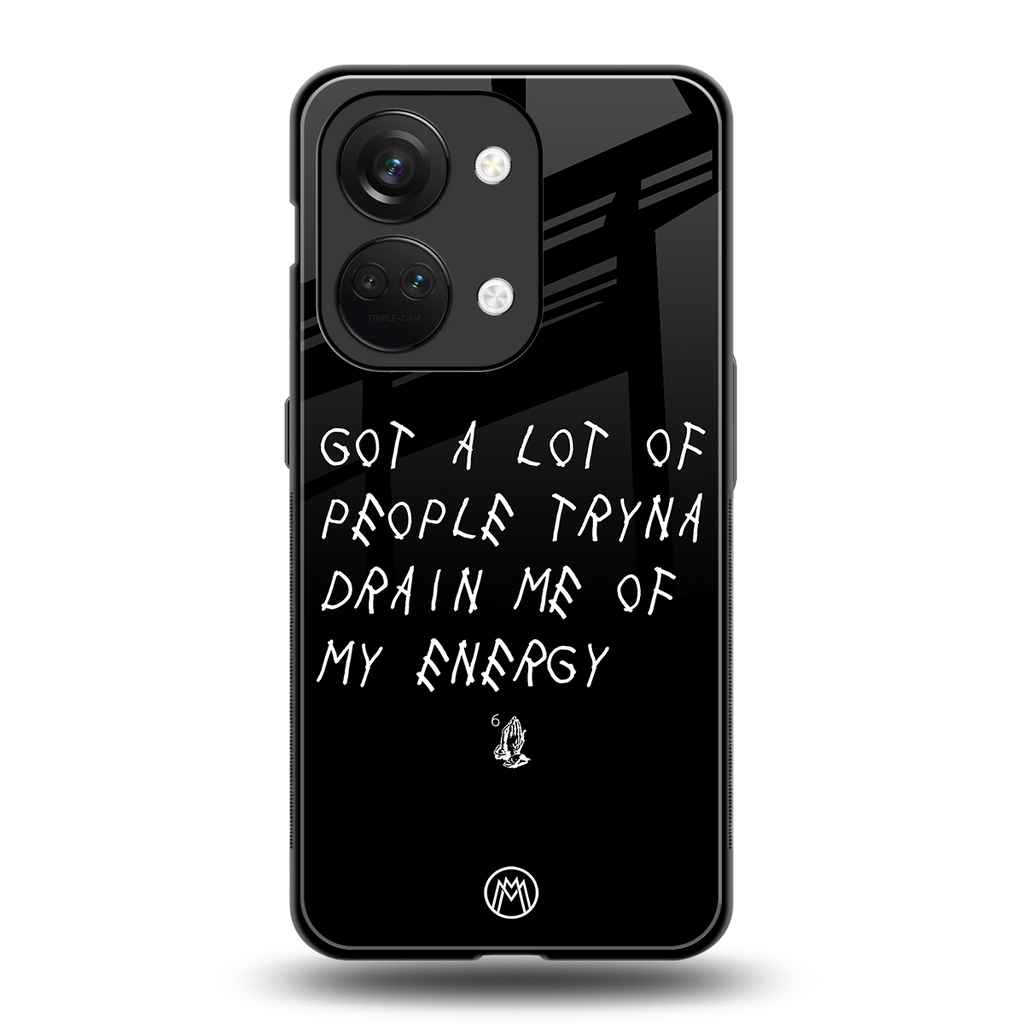 tryna drain my energy back phone cover | glass case for oneplus nord 3