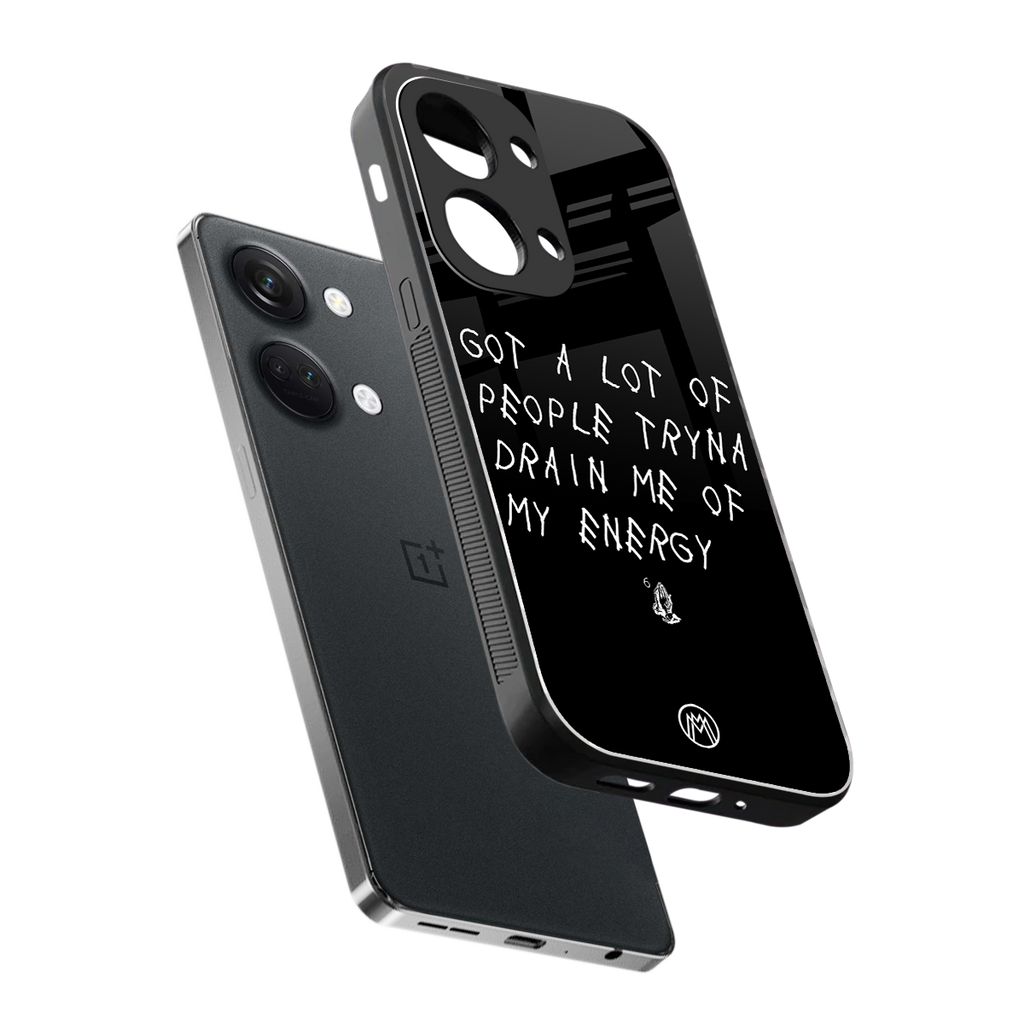 tryna drain my energy back phone cover | glass case for oneplus nord 3