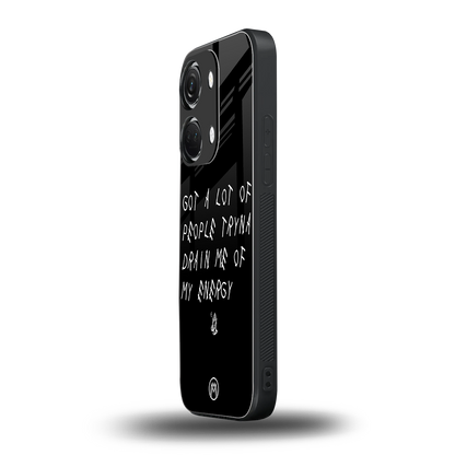 tryna drain my energy back phone cover | glass case for oneplus nord 3
