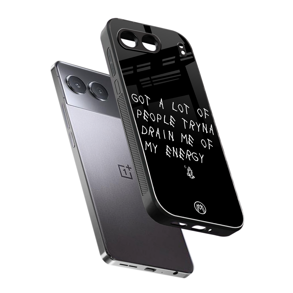 tryna drain my energy back phone cover | glass case for oneplus nord 4