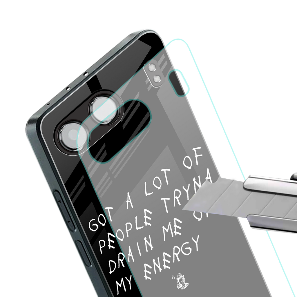 tryna drain my energy back phone cover | glass case for oneplus nord 4
