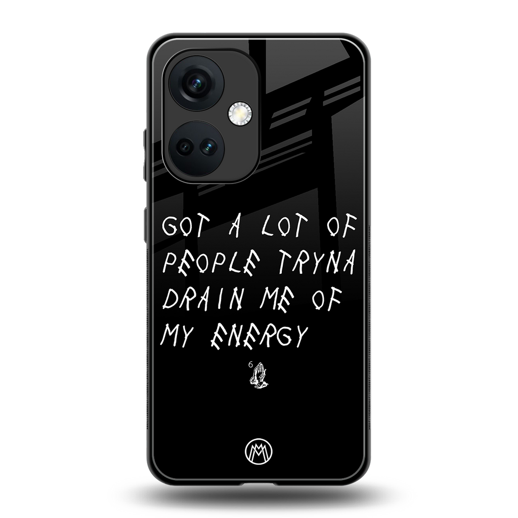tryna drain my energy back phone cover | glass case for oneplus nord ce 3