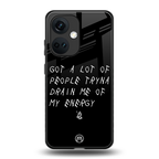 tryna drain my energy back phone cover | glass case for oneplus nord ce 3