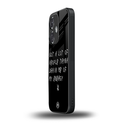 tryna drain my energy back phone cover | glass case for oneplus nord ce 3