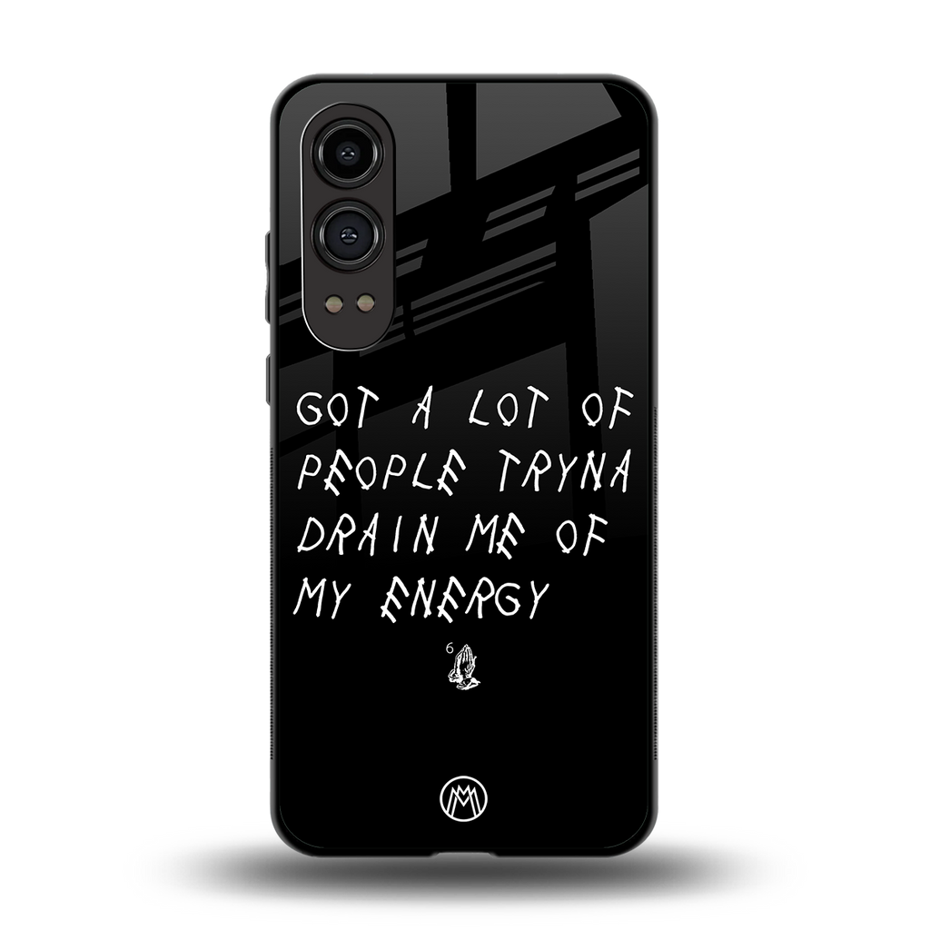 tryna drain my energy back phone cover | glass case for oneplus nord ce 4 lite