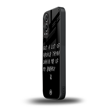tryna drain my energy back phone cover | glass case for oneplus nord ce 4 lite