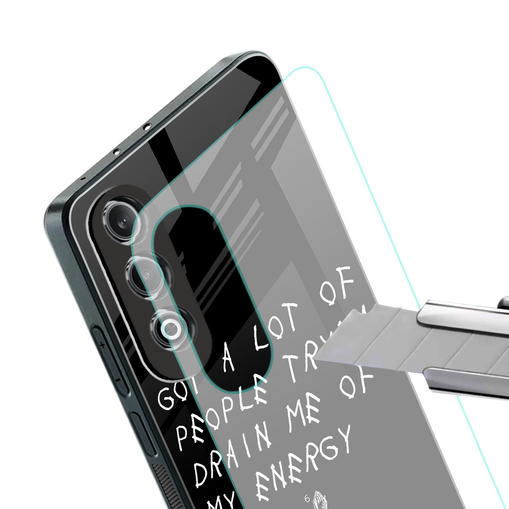 tryna drain my energy back phone cover | glass case for oneplus nord ce 4
