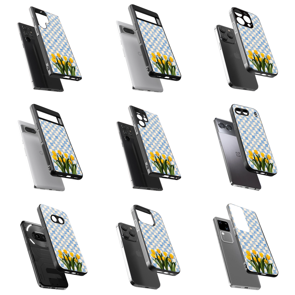 Durable Glass Back Mobile Case for iPhone, Samsung, OnePlus, Google Pixel, Redmi, Vivo, Oppo