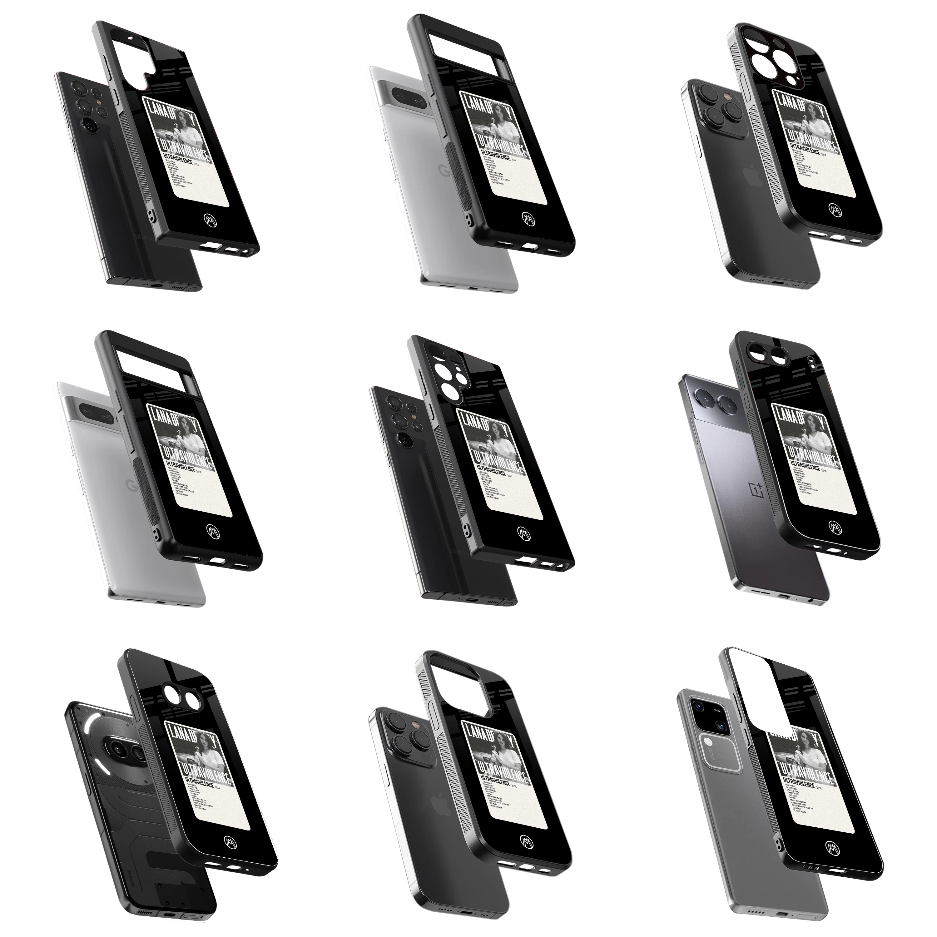 Durable Glass Back Mobile Case for iPhone, Samsung, OnePlus, Google Pixel, Redmi, Vivo, Oppo