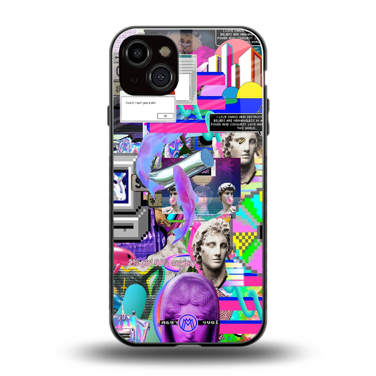 unbothered back phone cover | glass case for iphone 15 plus