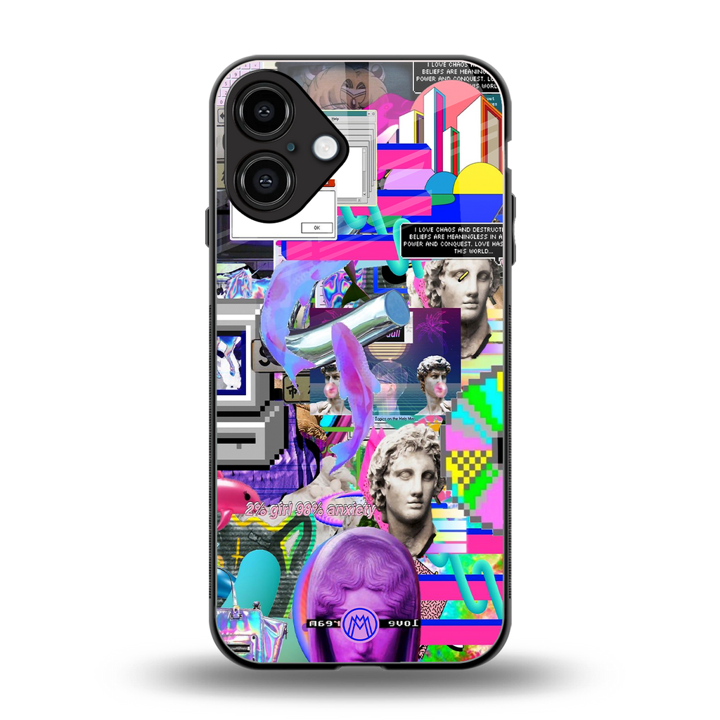 unbothered back phone cover | glass case for iphone 16 plus