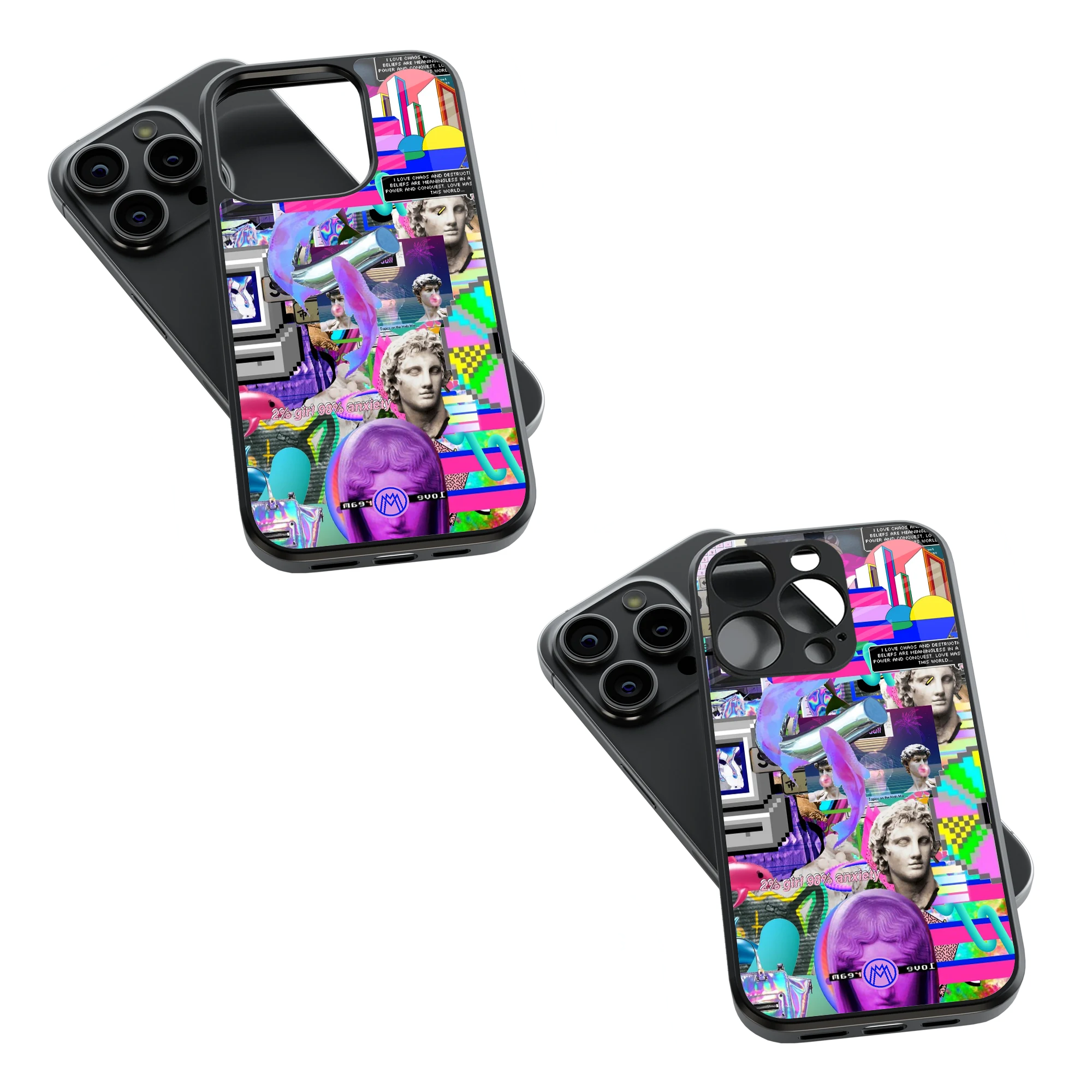 Trendy Glass Back Mobile Case for iPhone, Samsung, Redmi, OnePlus, Google Pixel, Motorola