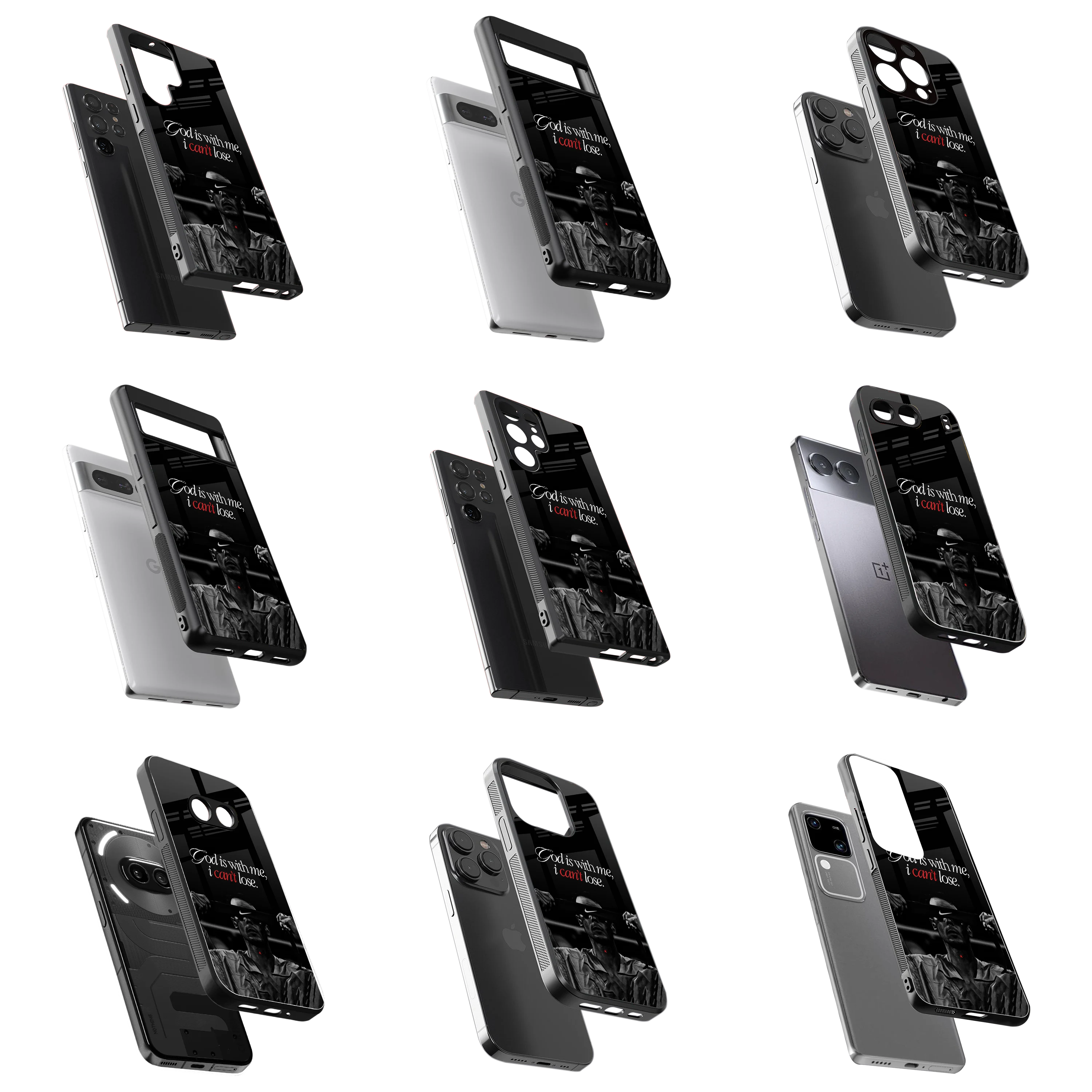 Durable Glass Back Mobile Case for iPhone, Samsung, OnePlus, Google Pixel, Redmi, Vivo, Oppo