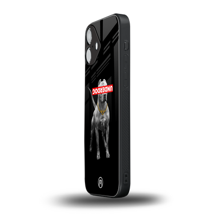 underdog back phone cover | glass case for iphone 16 plus