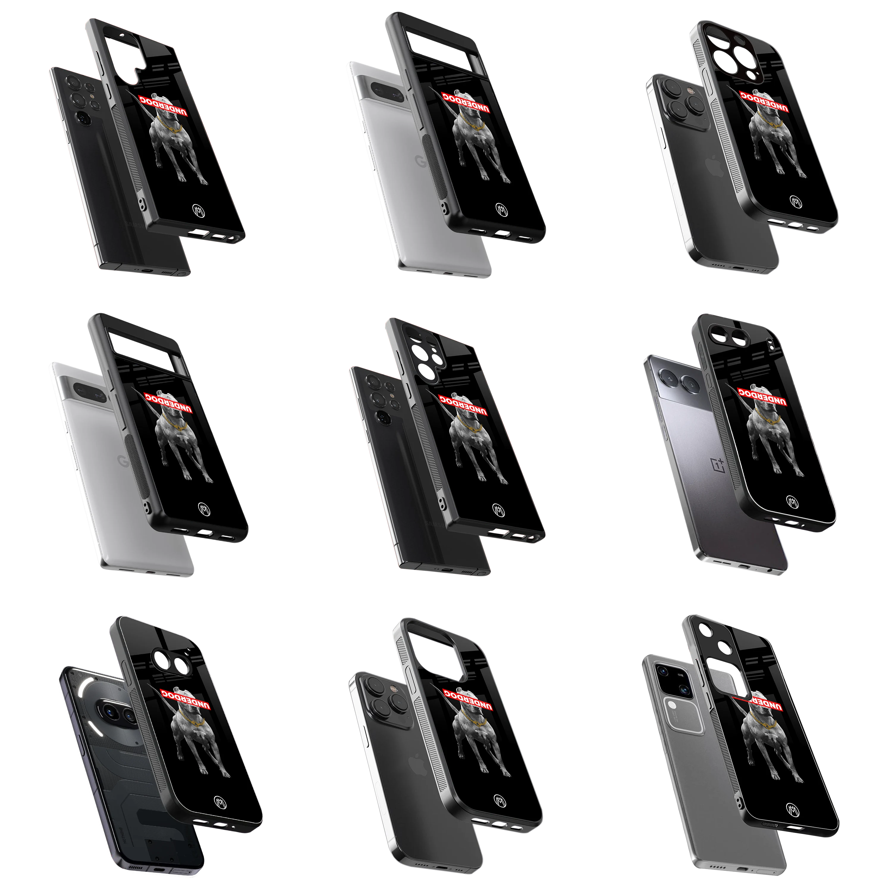 Durable Glass Back Mobile Case for iPhone, Samsung, OnePlus, Google Pixel, Redmi, Vivo, Oppo