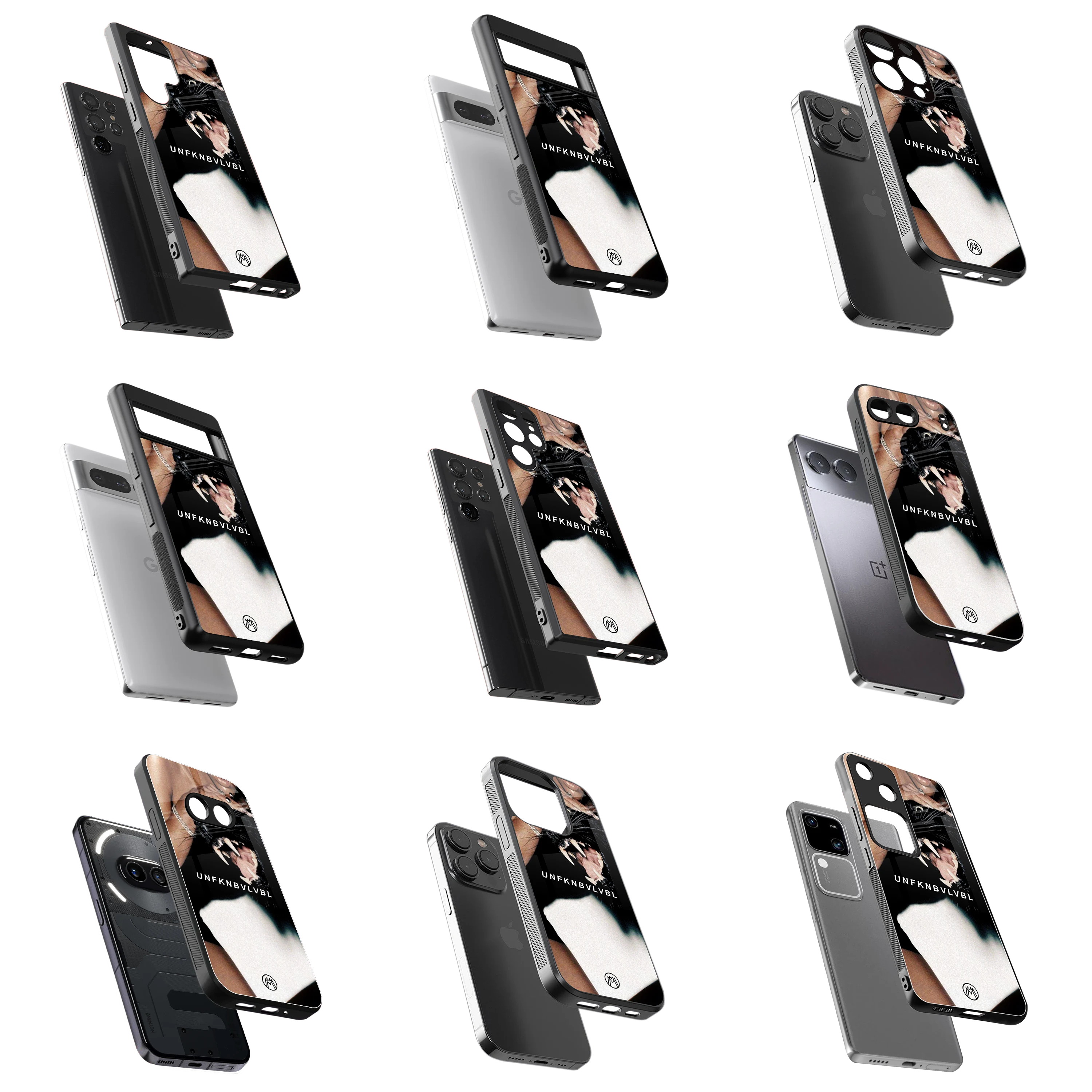 Durable Glass Back Mobile Case for iPhone, Samsung, OnePlus, Google Pixel, Redmi, Vivo, Oppo