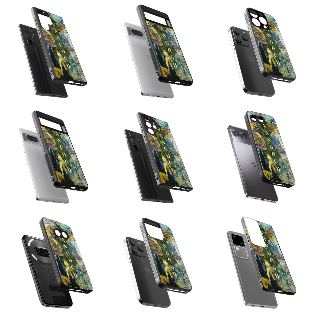 Durable Glass Back Mobile Case for iPhone, Samsung, OnePlus, Google Pixel, Redmi, Vivo, Oppo