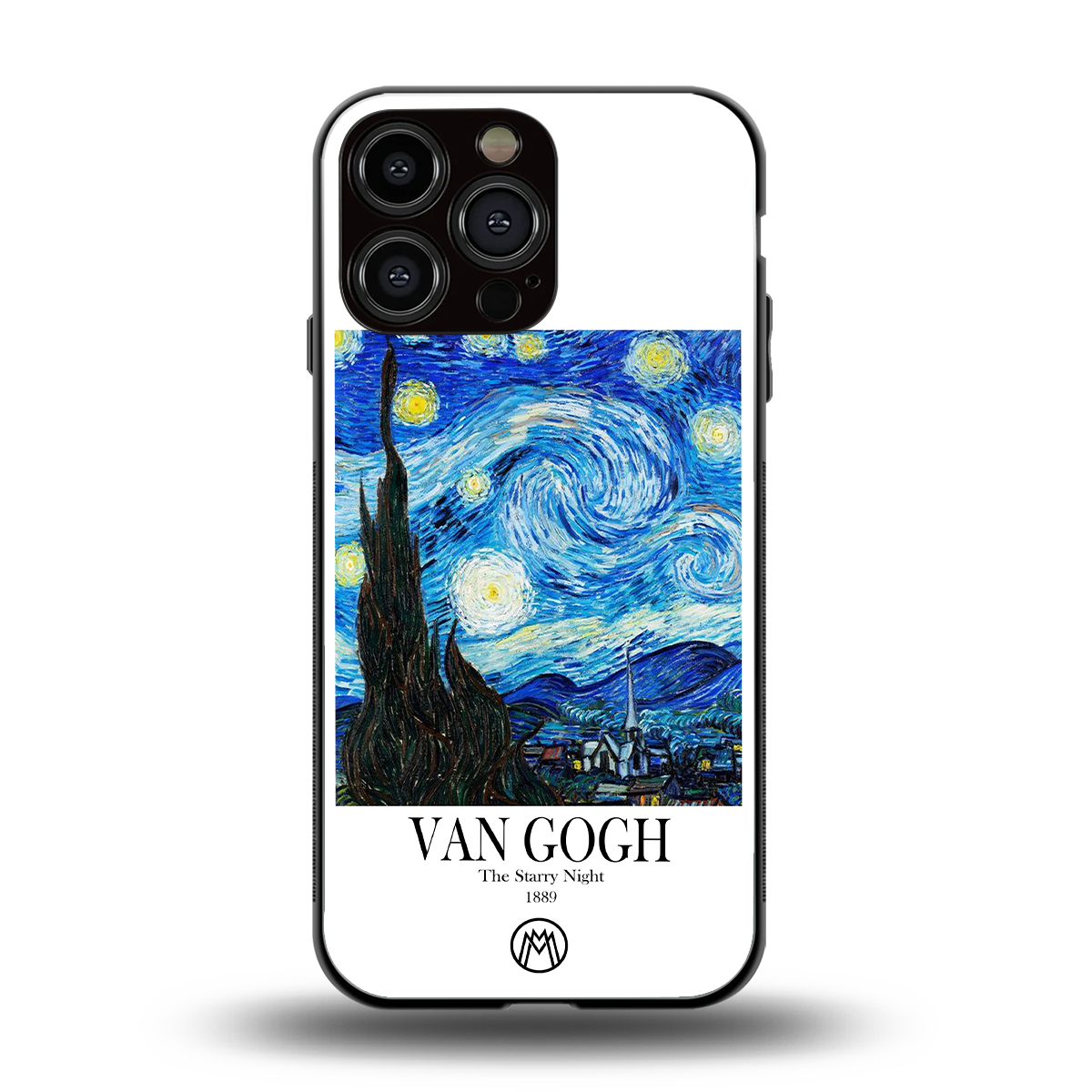 van gogh starry night back phone cover | glass case for iphone 14 pro max