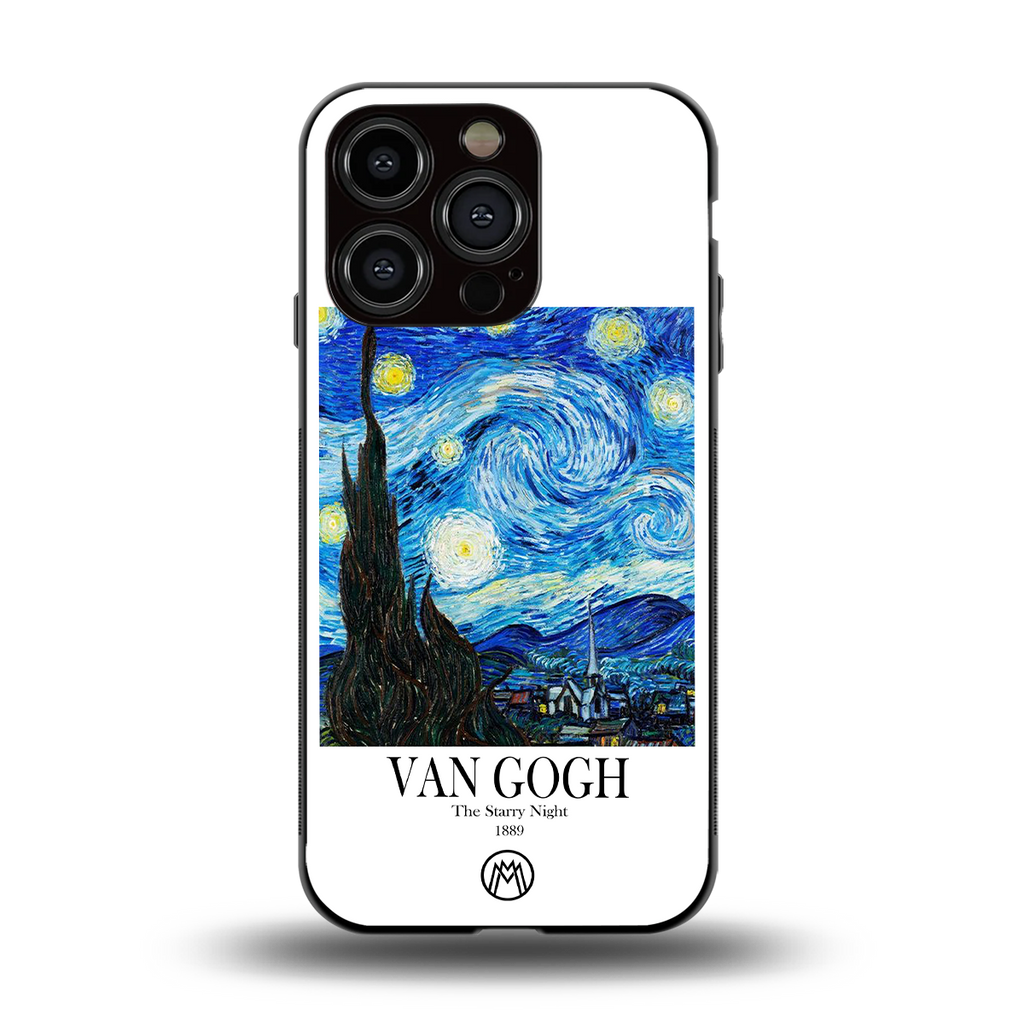 van gogh starry night back phone cover | glass case for iphone 15 pro