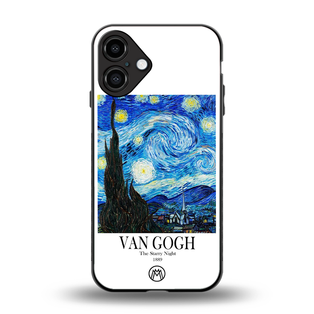 van gogh starry night back phone cover | glass case for iphone 16 plus