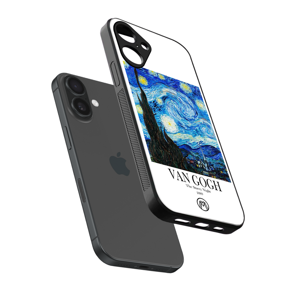 van gogh starry night back phone cover | glass case for iphone 16 plus